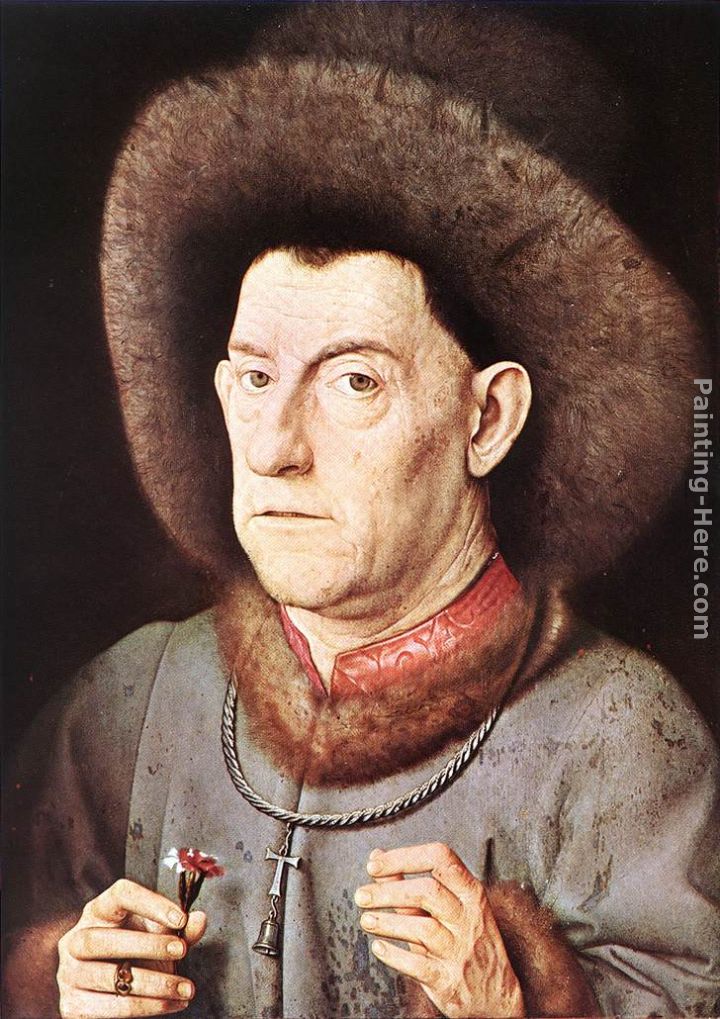 Jan van Eyck Portrait of a Man with Carnation
